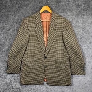 Gianfranco‎ Ruffini Wool Houndstooth Blazer Mens 42R Brown Italy